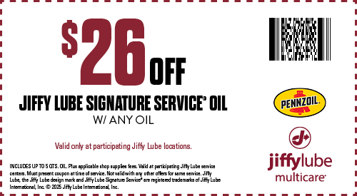 Jiffy Lube Oil Change Coupon